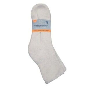 Special Essentials 3 Pairs Non-Binding White Diabetic Ankle 13-15 NEW